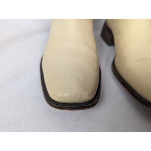 Sam Edelman 7 Thelma Eggshell Chunky Heel Pull On Squared Toe Ankle Boots Bootie - Picture 6 of 16